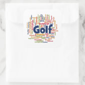 Sticker Carré Golf Word Cloud (Sac)