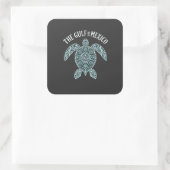 Sticker Carré Golfe du Mexique Turtle Sea Latino (Sac)