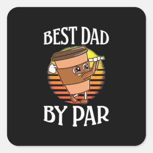 Sticker Carré Golfer Meilleur papa Par Par Par