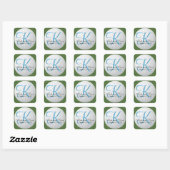 Sticker Carré Golfer Monogram Elegant Golf 3d Mariage Faveur (Feuille)