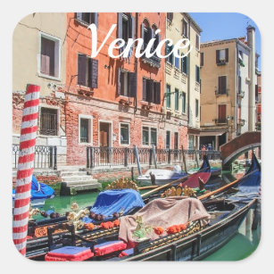 Sticker Carré gondole traditionnelle à Venise