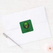 Sticker Carré Good Luck Energy Skull St Patrick’s - Autocolante (Enveloppe)
