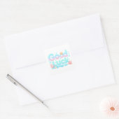 Sticker Carré Good Luck Glossy Ocean Pastel Text (Enveloppe)