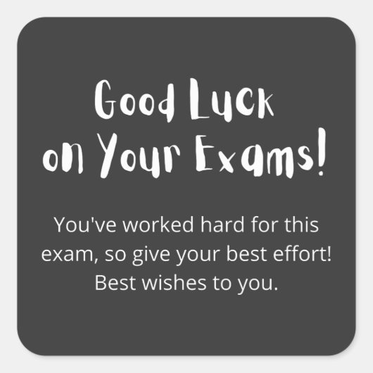 Sticker Carré Good Luck on Your Exams! (Devant)