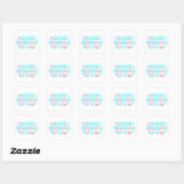 Sticker Carré Good Morning Glossy Pastel Ocean Text (Feuille)