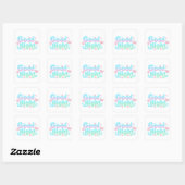 Sticker Carré Good Night Glossy Ocean Pastel Text (Feuille)