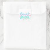 Sticker Carré Good Night Glossy Ocean Pastel Text (Sac)