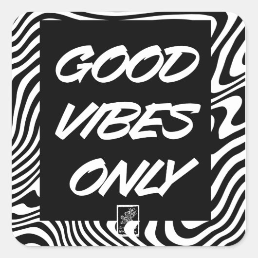 Sticker Carré Good Vibes Only. Sticker. (Devant)