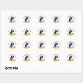 Sticker Carré Good Vibes seulement avec Chouette curieuse (Feuille)