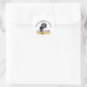 Sticker Carré Good Vibes seulement avec Chouette curieuse (Sac)
