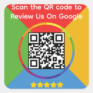 Sticker Carré Google Review QR Code