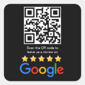 Sticker Carré Google Review QR Code Scan Me (Devant)