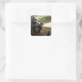 Sticker Carré Gorilla prend la tablette (Sac)