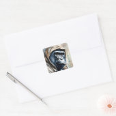 Sticker Carré Gorilla Splatter Art Aquarelle Portrait Pose (Enveloppe)