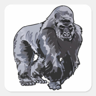 Sticker Carré Gorille de Silverback