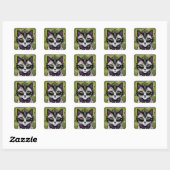 Sticker Carré Goth Cat (Feuille)