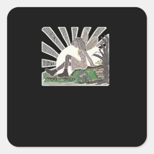 Sticker Carré Goth Girl Whimsigoth Fairy Oversize