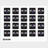 Sticker Carré Goth Purple Heart avec l'ange s'envole (Feuille)