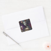 Sticker Carré Goth Skull Zombie Femme Gothique (Enveloppe)