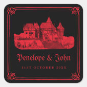 Sticker Carré Gothic Vampire Castle Black Red Wedding (Devant)