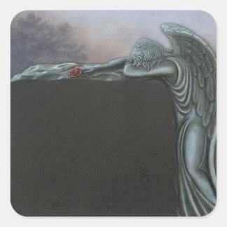 Sticker Carré Gothique Angel Tombstone dans le cimetière Hallowe
