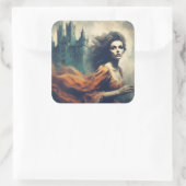 Sticker Carré Gothique Romance Livre Couverture Château Éffrayan (Sac)