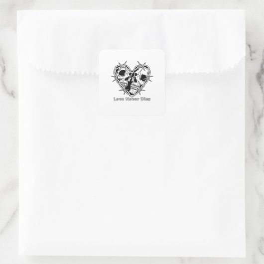 Sticker Carré Gothique Romantique Pour Couples (Sac)