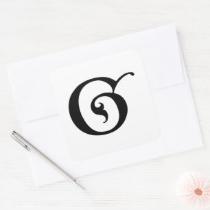 Sticker Carré Goudy-Lombardic Gothic Versal Majuscule G