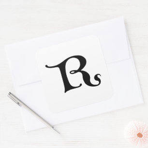 Sticker Carré Goudy-Lombardic Gothic Versal Majuscule R