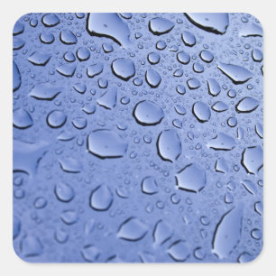 Sticker Carré Gouttelettes d'eau bleue