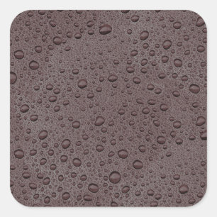 Sticker Carré gouttelettes d'eau marron