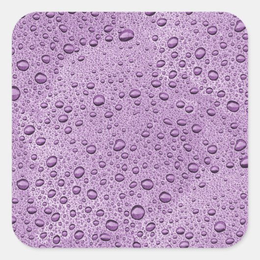 Sticker Carré gouttelettes d'eau violette (Devant)