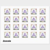 Sticker Carré Grace florale et or (Feuille)