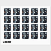 Sticker Carré Grace sur la lune (Feuille)