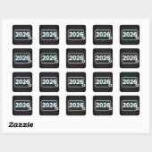 Sticker Carré Graduation 2026 Neon Sign On Brick (Feuille)