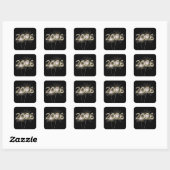 Sticker Carré Graduation 2026 Sparklers On Black (Feuille)