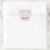 Sticker Carré Graduation Argent Rouge Confetti 2025 (Sac)
