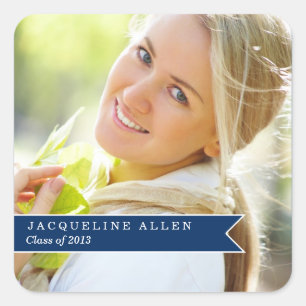 Sticker Carré Graduation au ruban simple Favoriser les autocolla