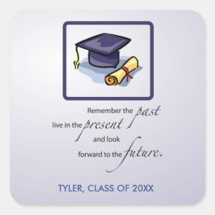 Sticker Carré Graduation congratulations Remember the Past