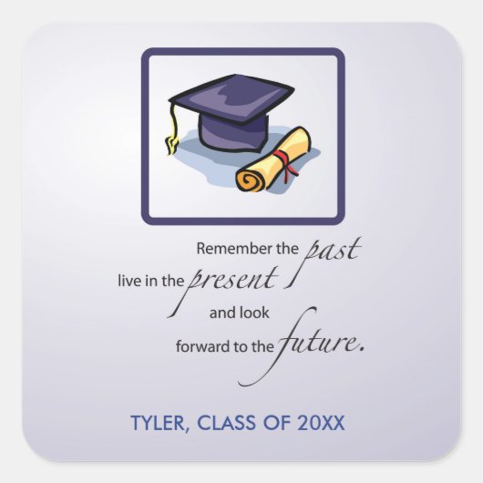 Sticker Carré Graduation congratulations Remember the Past (Devant)