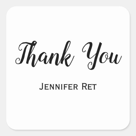 Sticker Carré graduation de calligraphie noire minimale simple (Devant)