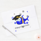 Sticker Carré Graduation de l'illustration de requin (Enveloppe)
