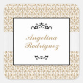 Sticker Carré Graduation du modèle Gold Damask (Devant)