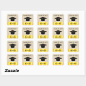 Sticker Carré Graduation en or (Feuille)