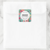 Sticker Carré Graduation Florale moderne (Sac)