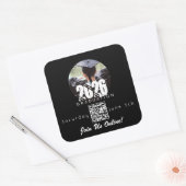 Sticker Carré Graduation Online Invitation QR Code 2026 (Enveloppe)