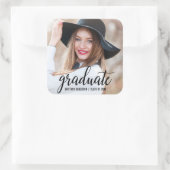 Sticker Carré Graduation photo moderne Faire-part B (Sac)