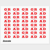 Sticker Carré Graduation rouge et blanche (Feuille)