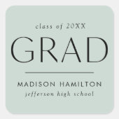 Sticker Carré Graduation verte à la menthe moderne (Devant)
