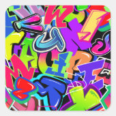 Sticker Carré Graffiti (Devant)